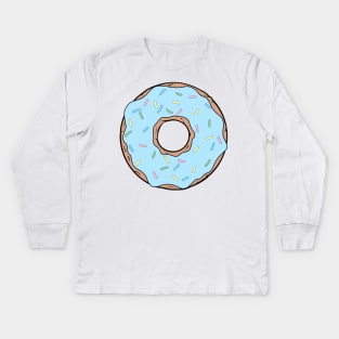 Blue Donut, Doughnut, Icing, Sprinkles, Frosting Kids Long Sleeve T-Shirt